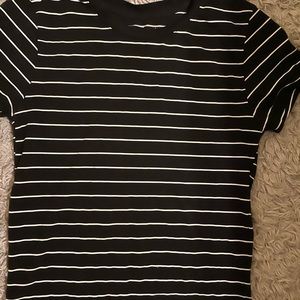 Medium juniors black and white striped shirt